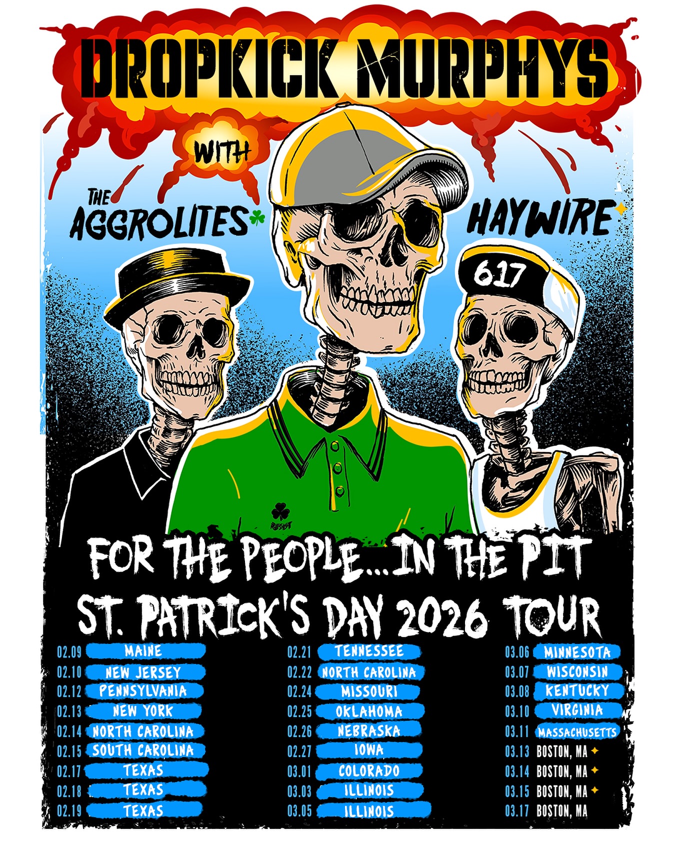 Dropkick Murphys For The People In The Pit Tour Poster 2026
